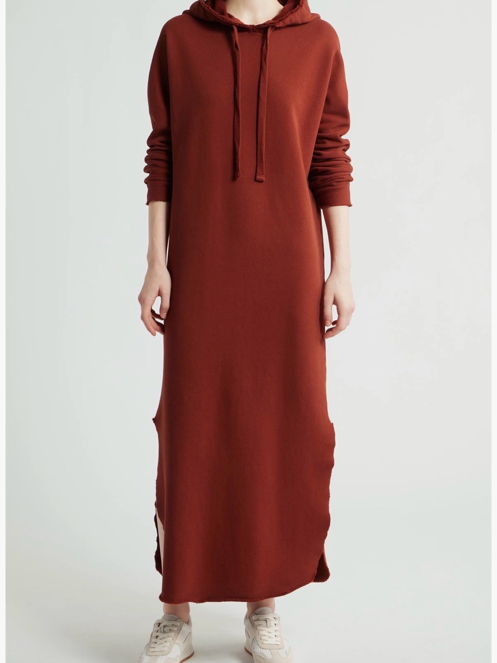 Frank & Eileen Rust Hooded Long Sleeve Maxi Dress